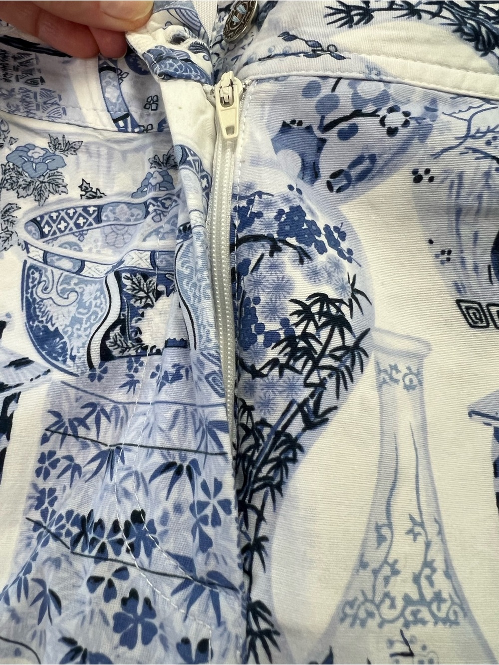 Etcetera Blue & White Chinoiserie style Cotton Skirt - Picture 10 of 12